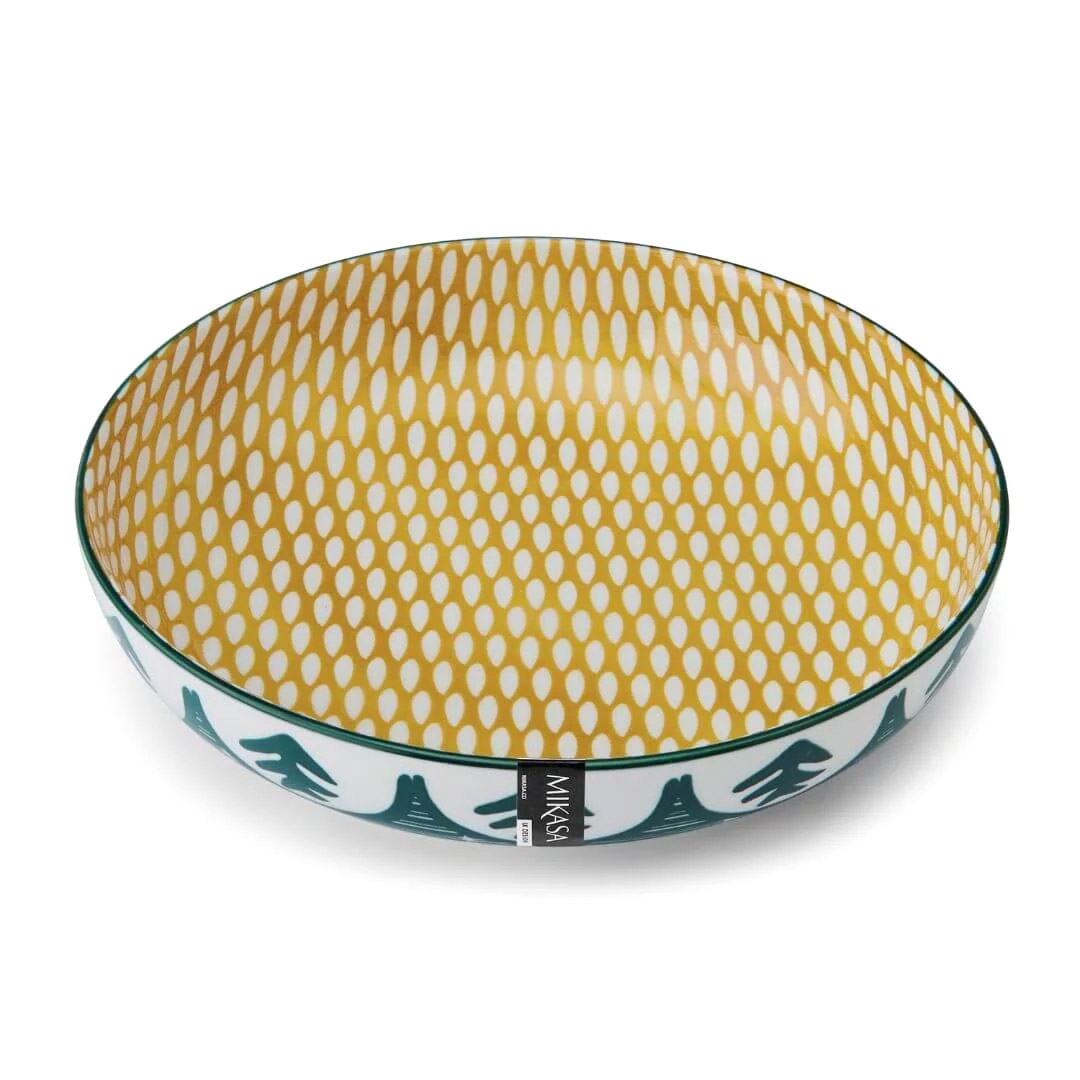 Mikasa 21cm Pasta Bowl Green Leaf
